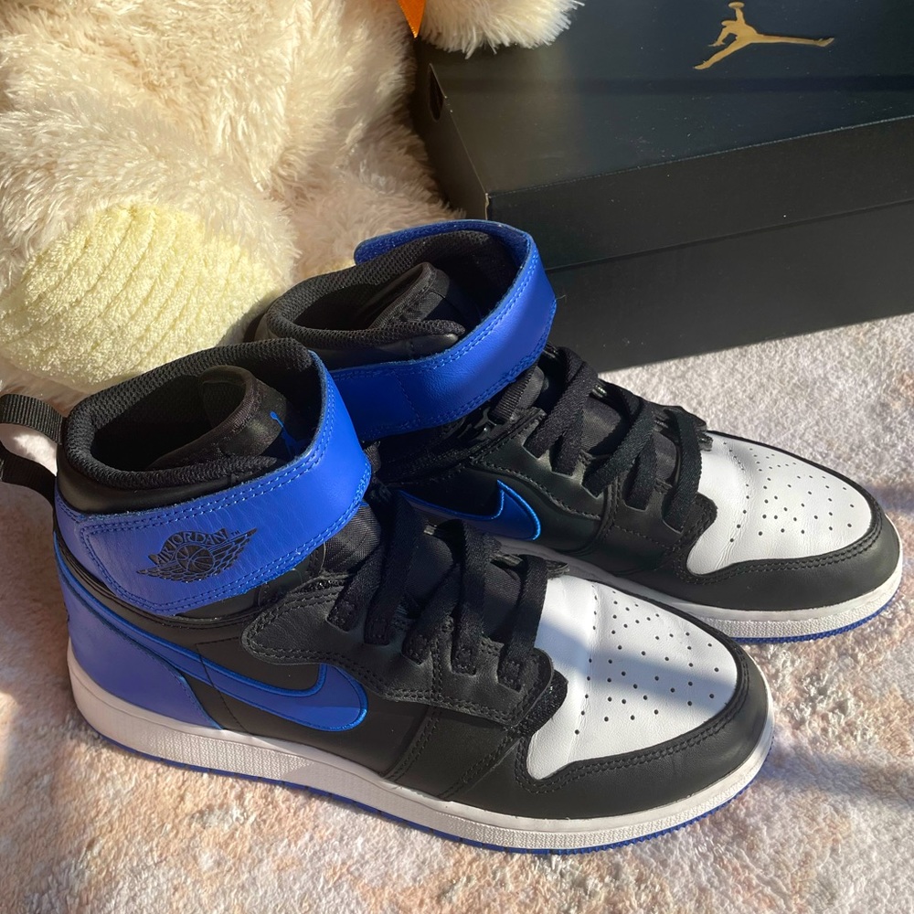 Jordan Retro High Top Sneakers Black White Royal Blue